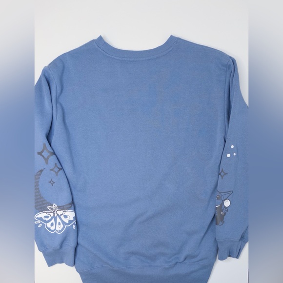Star Wars Mandalorian Baby Yoda Grogu Blue Crewneck Pullover Sweater Women's Med - Picture 7 of 8